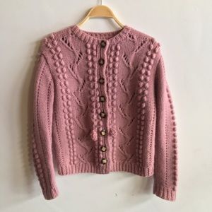 Vintage Blush “Pomme” Handknit Sweater